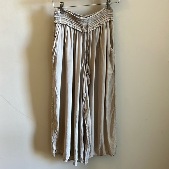 Wilfred Crinkle Pants Wide Leg Cropped Drawstring Gathered Waist Modal Size XS - Picture 1 of 12